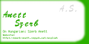 anett szerb business card